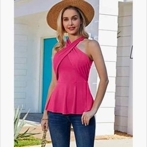 BNWT Grace Karin Elegant Pink Halter Top
